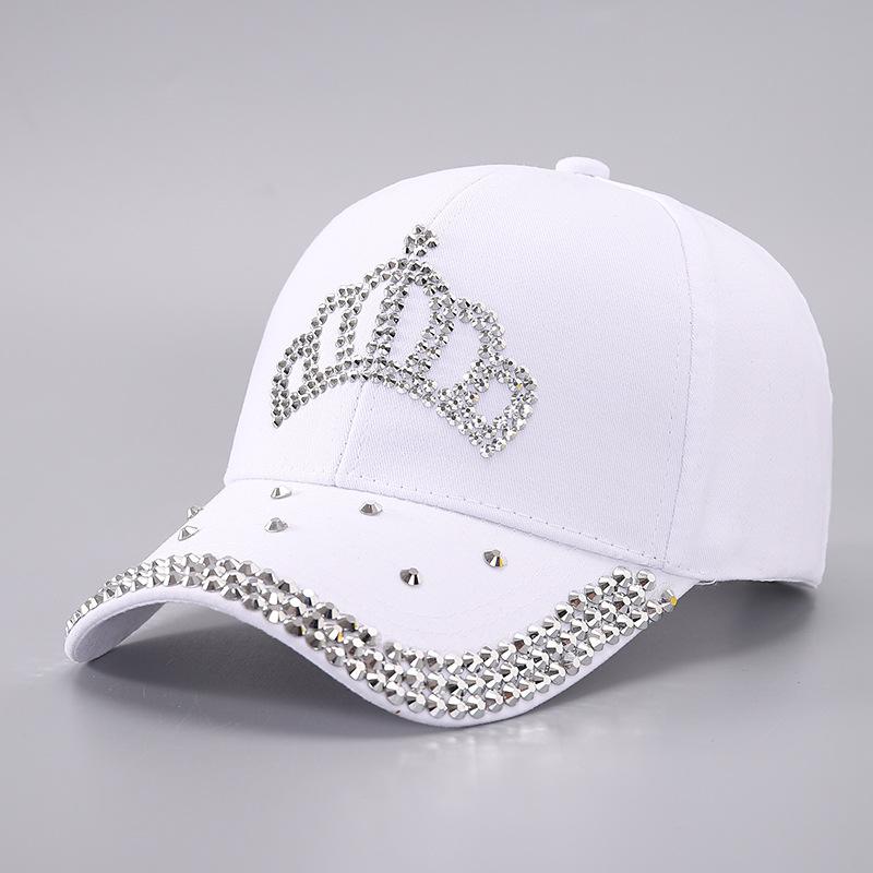 New diamond-encrusted baseball cap European and American rhinestone crown pure cotton cap export hat