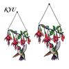 Nature Inspired Home Ornament Hummingbird Window Hanging Pendant, Acrylic Stained Glass Style Suncatcher for Art Decor Garden Balcony Decoration,