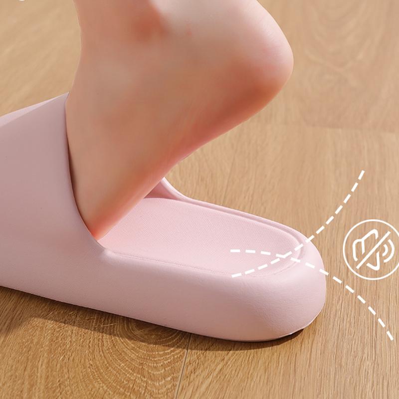 Unisex rutschfeste Badezimmer Hausschuhe Weiche Sohle EVA Kissen Slides Sommer Flache Strandsandalen Damen Dicke Plateau Wolkenpantoffeln