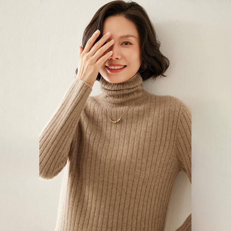 Women's Cashmere Sweater Qinghe Cashmere 100% Cashmere Autumn and Winter Cashmere Thickened Pullover Soft and Warm