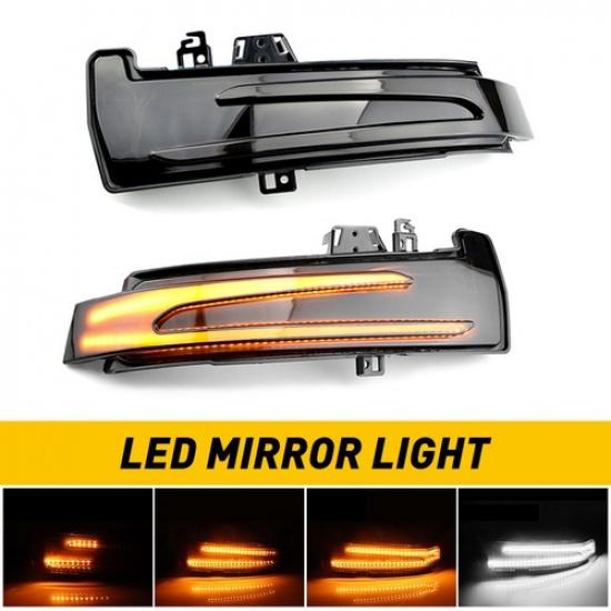 2X Switchback Side Mirror w/Sequential Light Turn Signal For Benz W204 W212 W221