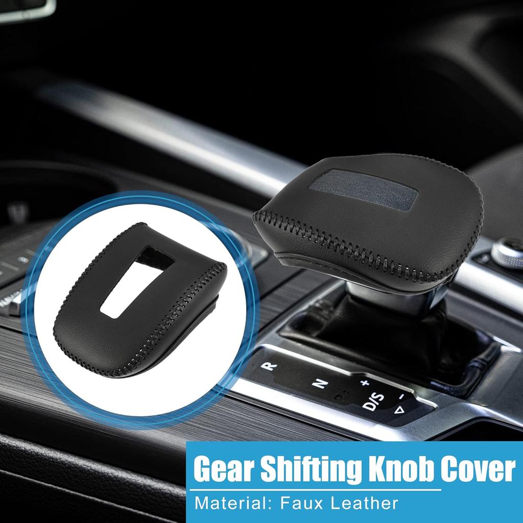 Gear Shifting Knob Cover Automatic Transmission Lever Trim for Mitsubishi Outlander PHEV GN0W GN Series 2022-2023 Faux Leather Black