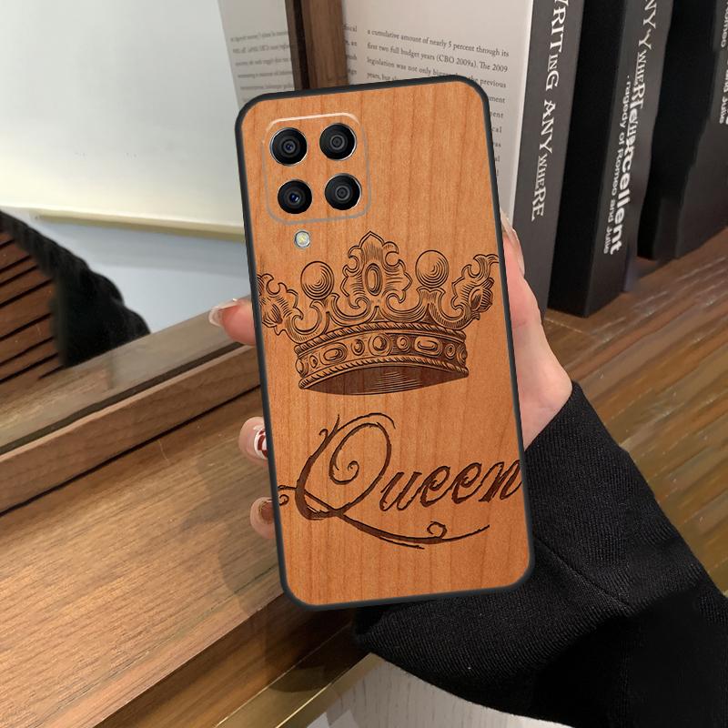 King Queen Crown Case For Samsung Galaxy M31 M21 M11 M20 M23 M54 M14 M34 M13 M52 M32 M12 M16 M36 M56 M15 M55