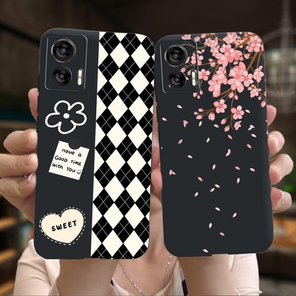Pro Moto Edge 30 Neo 30 Lite Nárazníkové Pouzdro Květinový Pár Srdce Lásky Potisk Kryt Telefonu Pro Motorola Edge30 Neo 30Neo Měkké Obaly