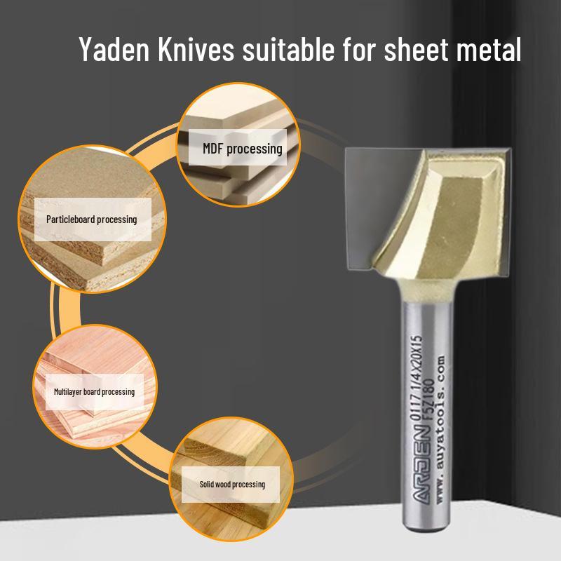 Yaden Metric Flat Bottom Woodworking Cutter: Slotting, Rebating, Milling, Trimming, Engraving, & Router.