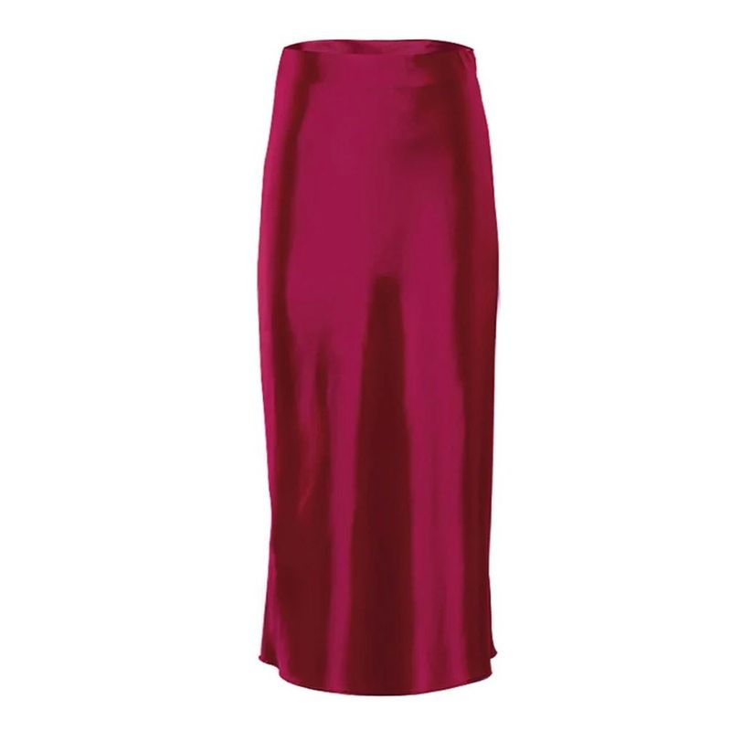 

Medium Length High Waisted A- line Skirt Mid Length Long Length High Waist Pure Color A- line Skirt Claret S