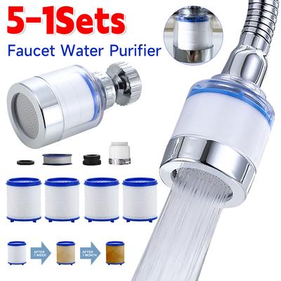 1-5 Satz Wasserhahn Wasserfilterelement Entfernen Chlor Schwermetalle Gefilterter Duschkopf Badfiltration Reiniger Enthärten Hartes Wasser