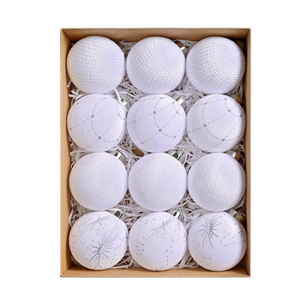 12pcs Velvet Christmas Balls Christamas Tree Pendant