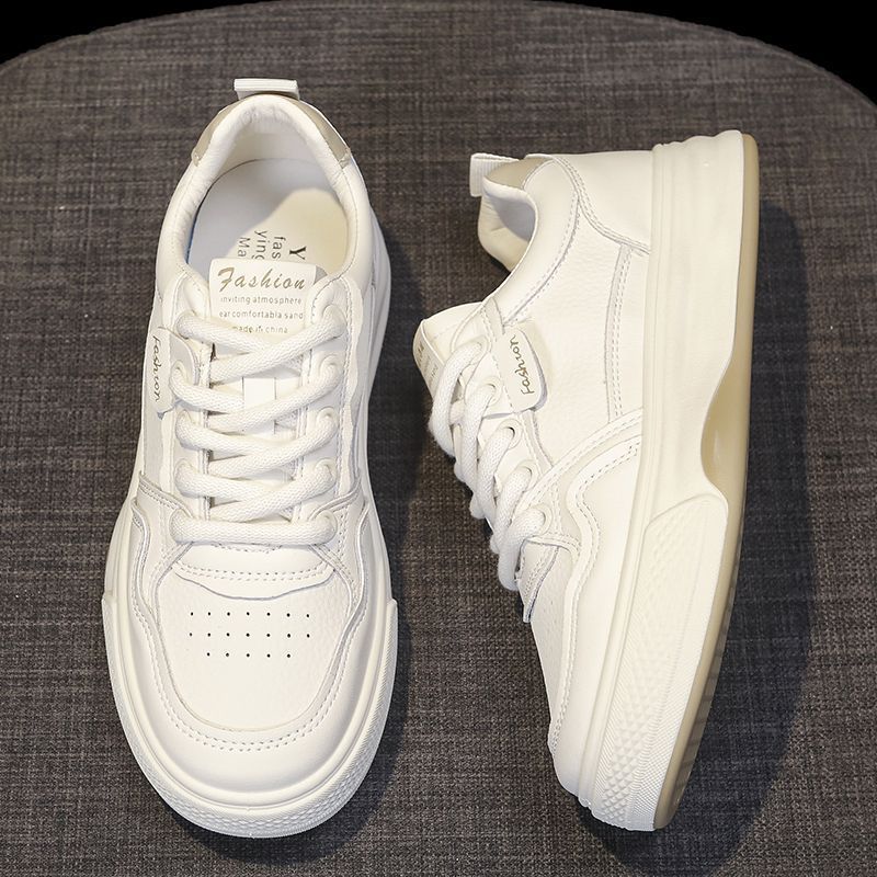 Flat-bottomed wear-resistant and lightweight little white shoes, spring and autumn board shoes, new versatile and breathable 2025 casual sports soft