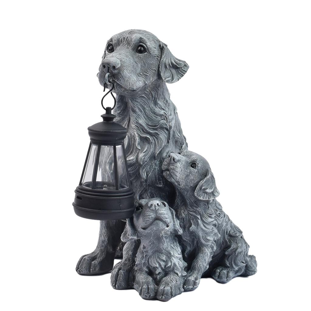 JYL TS/060,Creative Resin Simulation Golden Retriever Statue Solar Light for Garden Corridor Home Decor Lamp