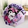 Kuromi,Cute Automatic Folding Umbrella Simple 8 Rib Design, Bright Cartoon Pattern, Durable Iron Frame, Suitable For Travel, Outdoor, Beach