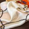 Light Luxury Ins Style Silk Silk Scarf Women's Spring Fashion Orange Rope Knot Mulberry Silk Square Scarf Versatile Tied Bag Small Silk Scarf