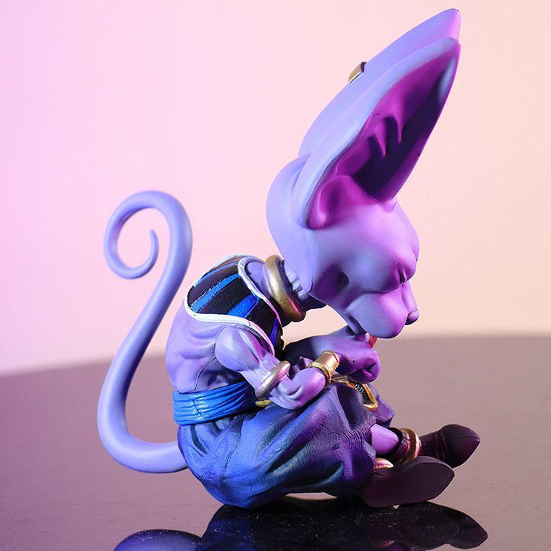 14cm Anime Dragon Ball Super Beerus Sitting Posture Anime Figure Action  Figure Brinquedos Model Toys Doll Room Decoration Gift