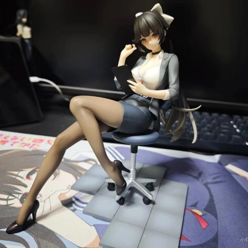 New Blue Line Kaohsiung Mastiff Animation Game Peripheral Anime Desktop Chassis Ornament Sexy Silk Stocking Girl Figure Gift