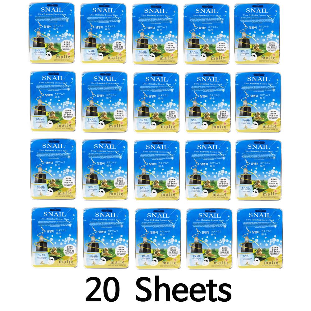 Face Mask Sheet Snail Hydrating Essence Mask Pack Skin Care (10 sheets and 2 options) Korean Cosmetics