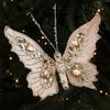 Clip Glitter Butterfly Christmas Flower Sequins Simulated Artificial Butterfly Clip Exquisite Butterfly Pendants Home Party