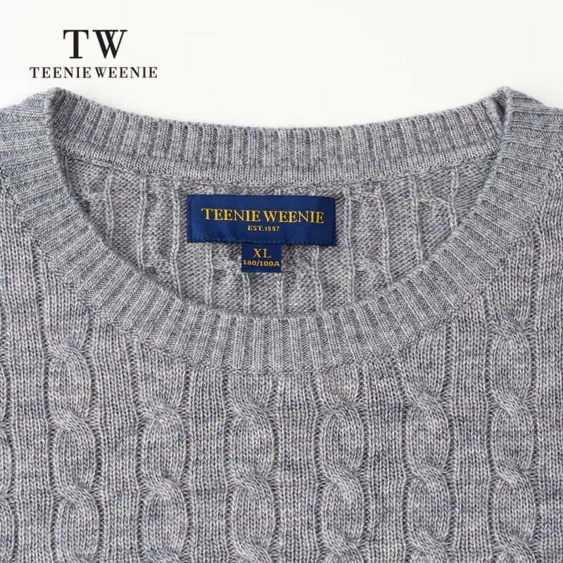 Teenie Weenie Bear 2025 Autumn/Winter Unisex Round Neck Cable Knit Sweater