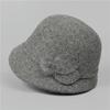 Autumn and winter hat women's wool woolen basin hat thickened thermal top hat