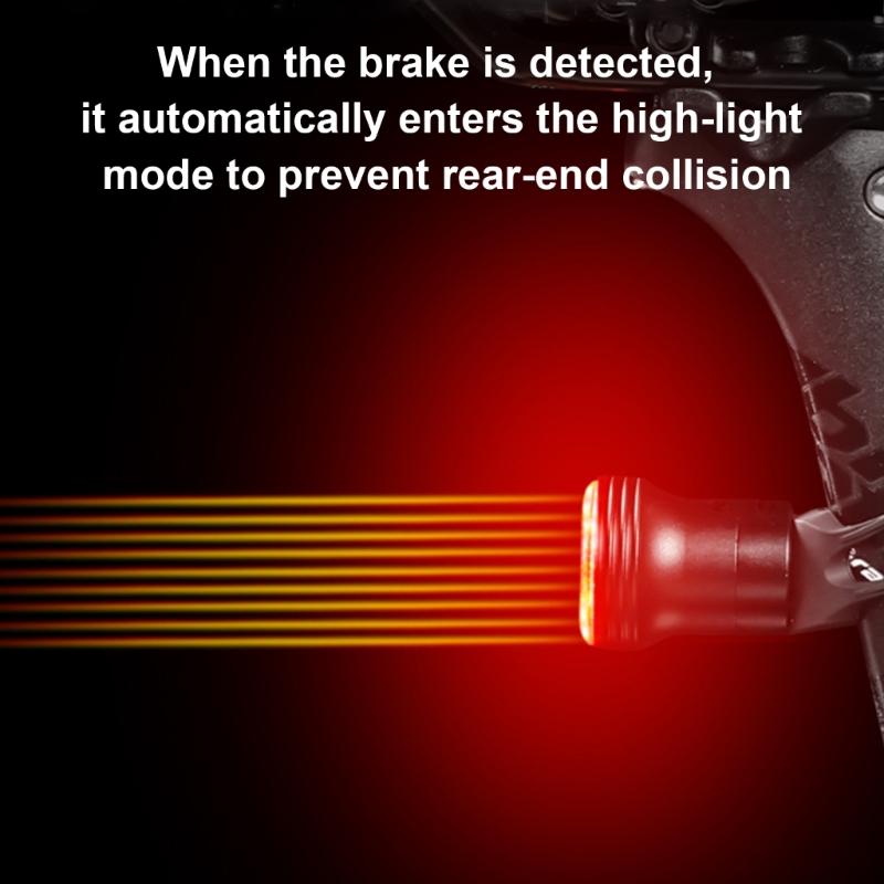 Cycling Safety Taillight with 5 Lighting Modes Watertight Rear Light Rechargeable Safety Warning LED Bicycles Tail Light