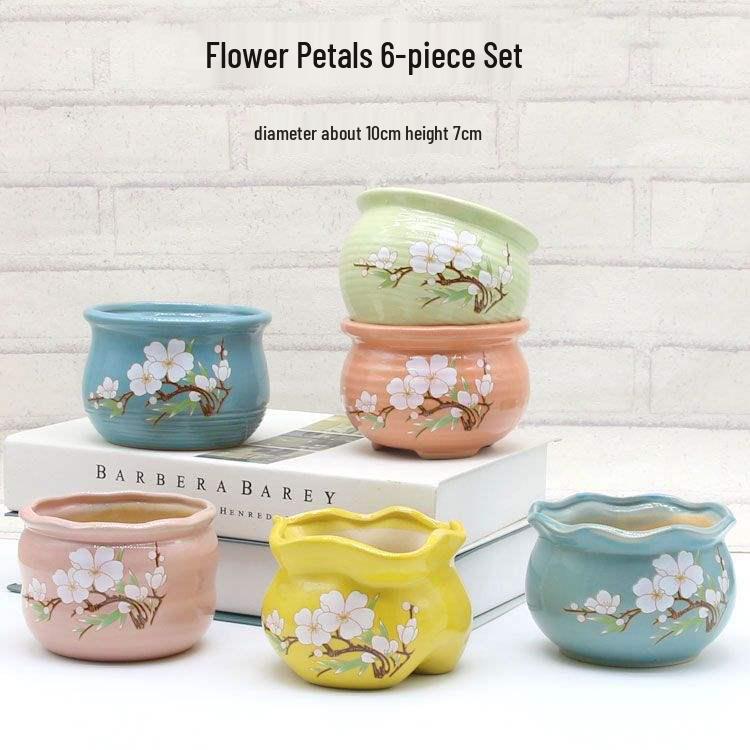 Unglasiertes Keramik-Sukkulenten-Blumentopf aus lila Ton - Klein, Schlichtes, Pastorales Design mit kostenlosem Versand