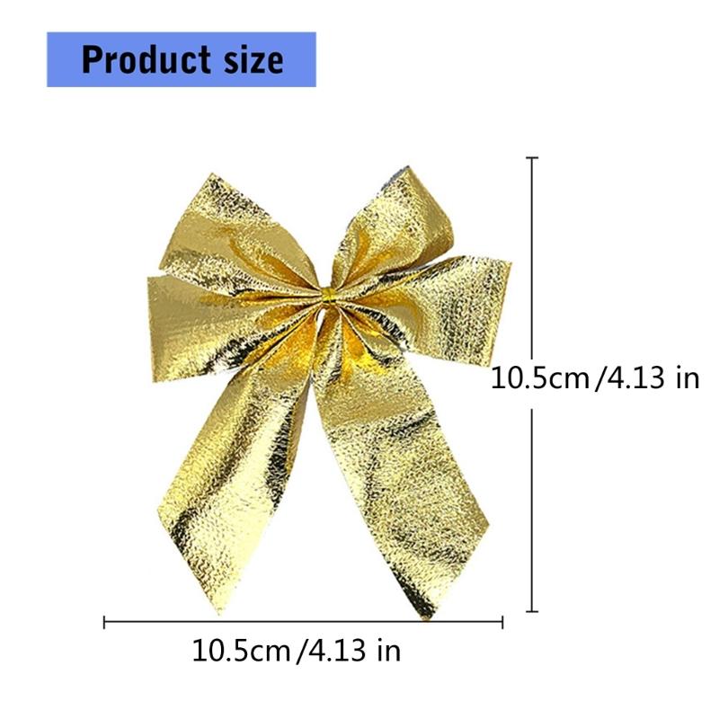 Sturdy Cloth Holiday Bowknot Decoration Classical Red Christmas Tree Accessory Fade Resistant Holiday Ornament
