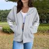 Women's Fashion Casual Long Sleeve Solid Color Hooded Sweatshirt Tops
