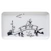 Okato Moomin Tray, Non-Slip, Dishwasher and Microwave Safe, Small, Moomin On a Bridge Design, Width 21.5 X Height 1.2 X Depth 12.5cm, Made In Japan