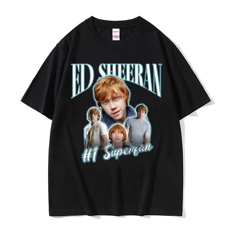Funny Ed Sheeran Number One Superfan Meme T Shirt Women Fashion Retro Short Sleeve T-shirt Unisex Gothic Casual Cotton Tshirt