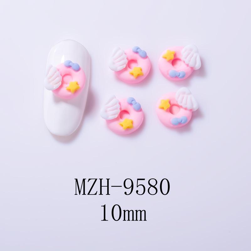 3D Cartoon Nail Accessories: Cute Ice Cream & Donut Resin Designs for Summer