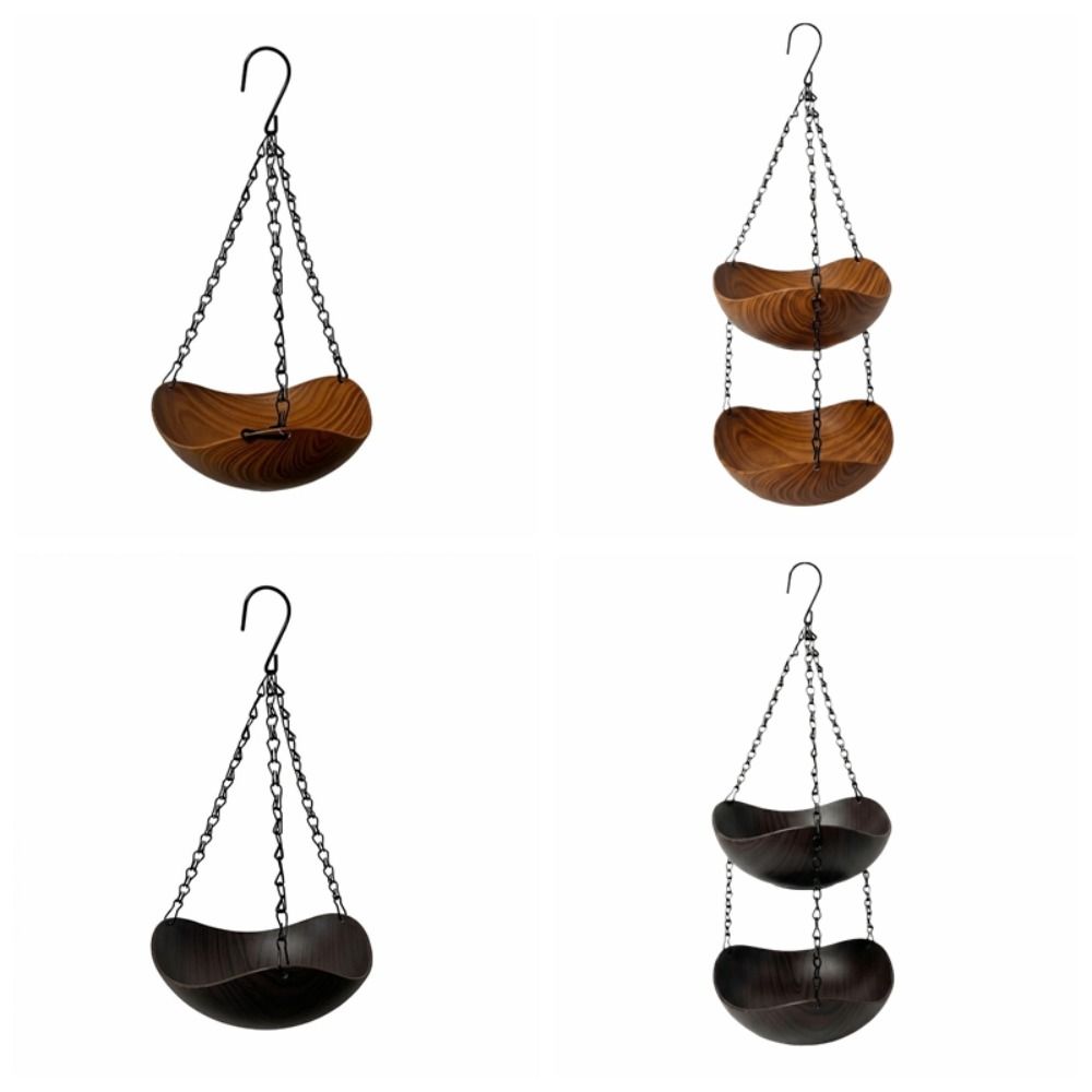 Bowl-shaped Bird Bath Bowl Double Layer Hummingbird Water Drinker Hanging Bird Feeder Garden