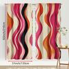 Color Blocking Wave Patterned Curtains Vibrant Colors Living Room Bedroom Pull Window Decoration Set Of 2 Made Polyester With Rod Pocket Decor
