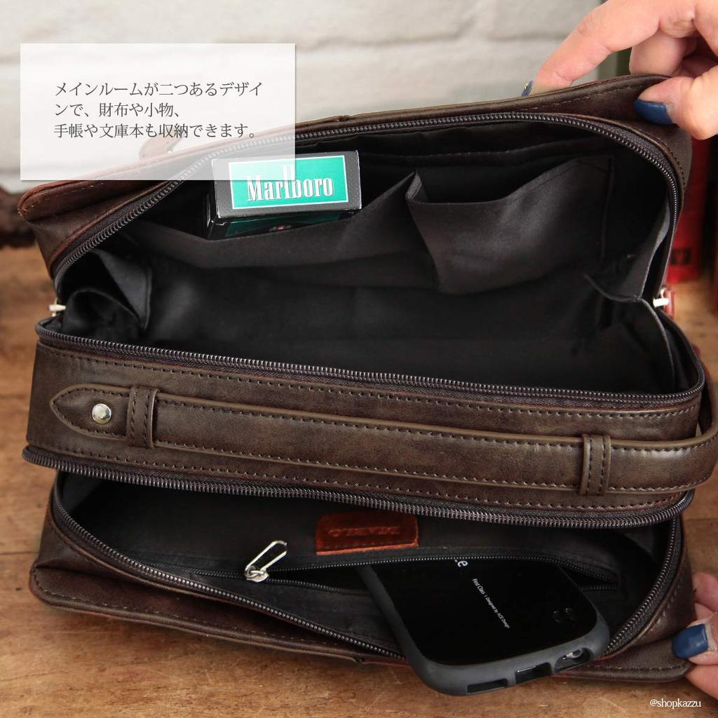 DIABLO Second Bag for Genuine Clutch Adult [Diablo] Men, Leather, Bag, Handbag, Brand, (KA-2504 (Camel))