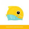 Vysoce elastické silikonové plavecké čepice pro všechny věkové kategorie - Pohodlné, netuhé s potiskem žraloka a ochranou uší pro muže, ženy a děti