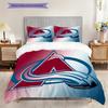 Colorado Avalanche Vzor Povlečení Sada Prošívaných Dek Quilt Cover Povlak na Polštář Domácí Dekorace Dárek k Narozeninám (1 * povlak na peřinu + 2 * povlak na polštář, bez jádra)