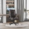 Desk Chair, PU Leather Office Chair with Adjustable Height and Swivel Wheels, for Home Work Study, Brown