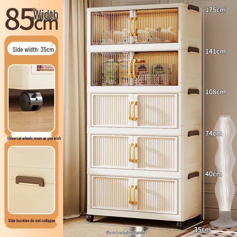 Folding Multi-Layer Plastic Storage & Wardrobe Cabinet for Kids and Households