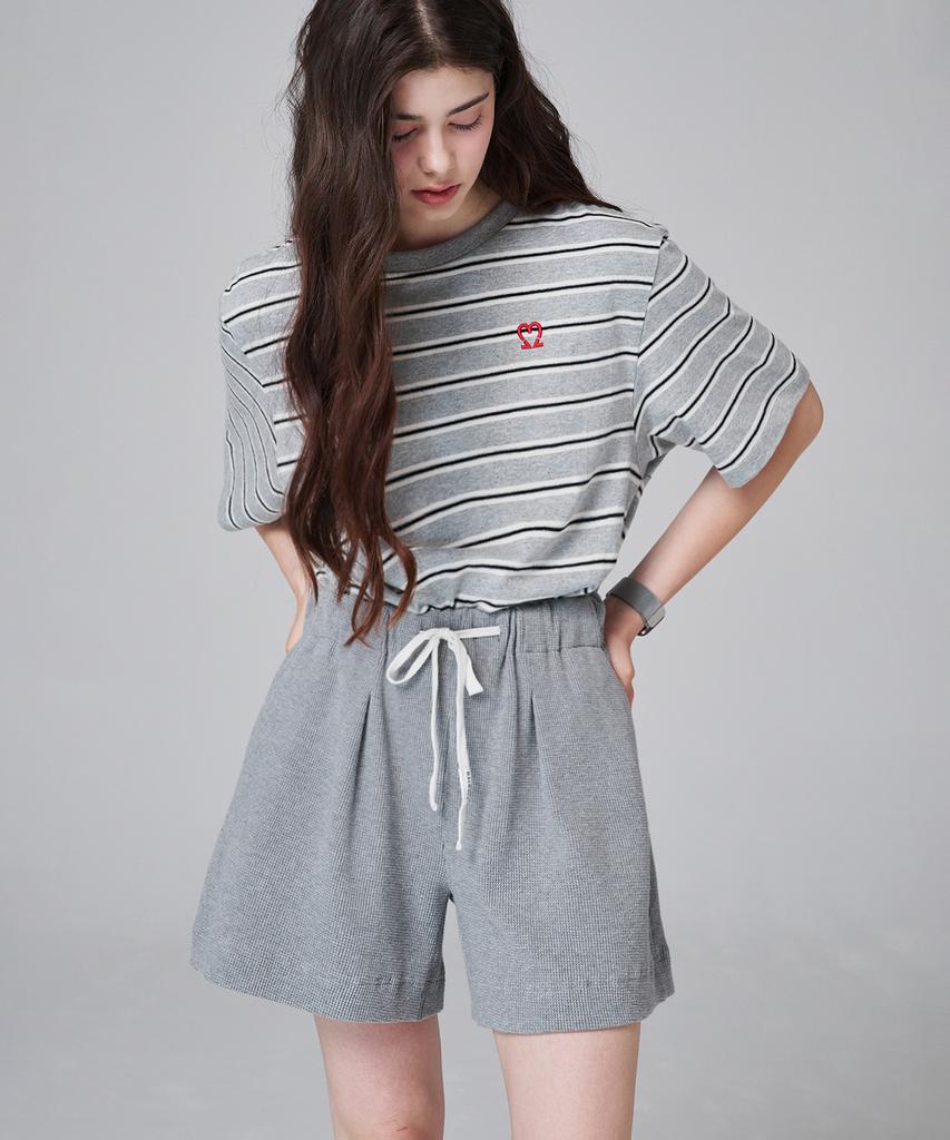 Marop 2206 Waffle Elastic Waist Pants (Gray)