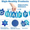 Hanukkah Decorations Banner Happy Hanukkah Banner Party DIY Decor Garland for Home Indoor Blue Glitter Supplies