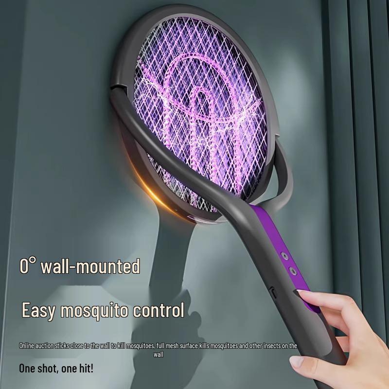 2025 Rechargeable Electric Mosquito Swatter: Foldable, Retractable, Powerful Mosquito & Fly Killer for Home Use.
