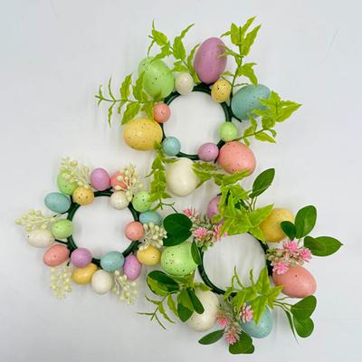Easter Egg Candle Rings Wreath Artificial Easter Egg Candle Holder Mini Wreath