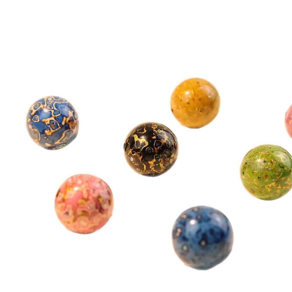 18mm Handmade Lacquer & Mother-of-Pearl Beads: Intangible Cultural Heritage Buddhist DIY