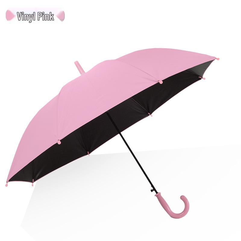 Children's Waterproof Rainbow Umbrella: Solid Color, Fresh Style, Sunscreen, Automatic, Long Handle
