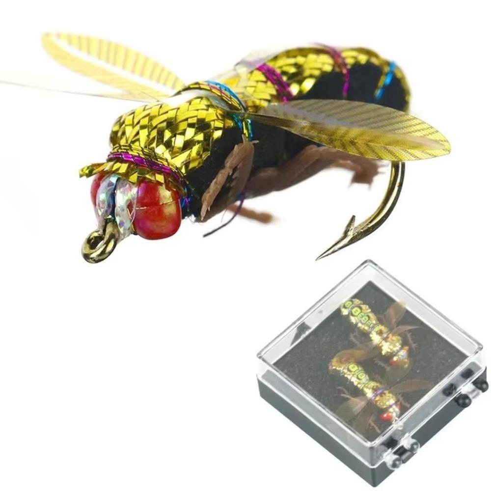 Hook Included Artificial Fly Fishing Lure Floating Feature Lifelike Flies Bait Bass Fishing