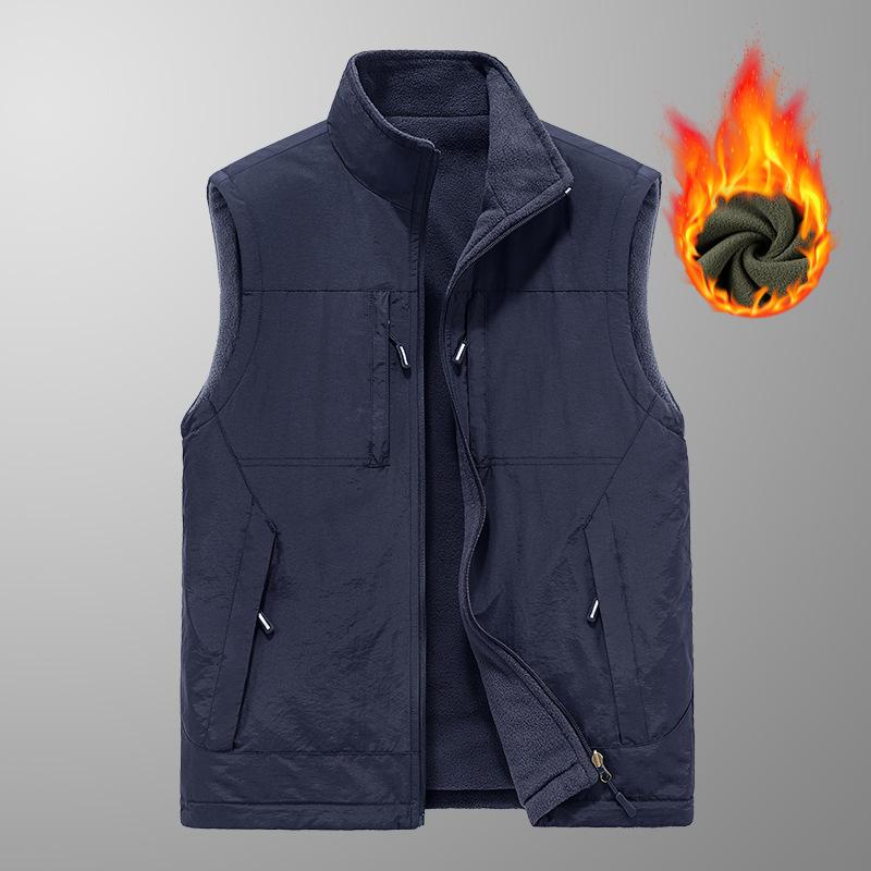 Male Autumn and Winter Middle-aged Outdoor Leisure Loose Large Size Vest Sports Multi-bag Vest