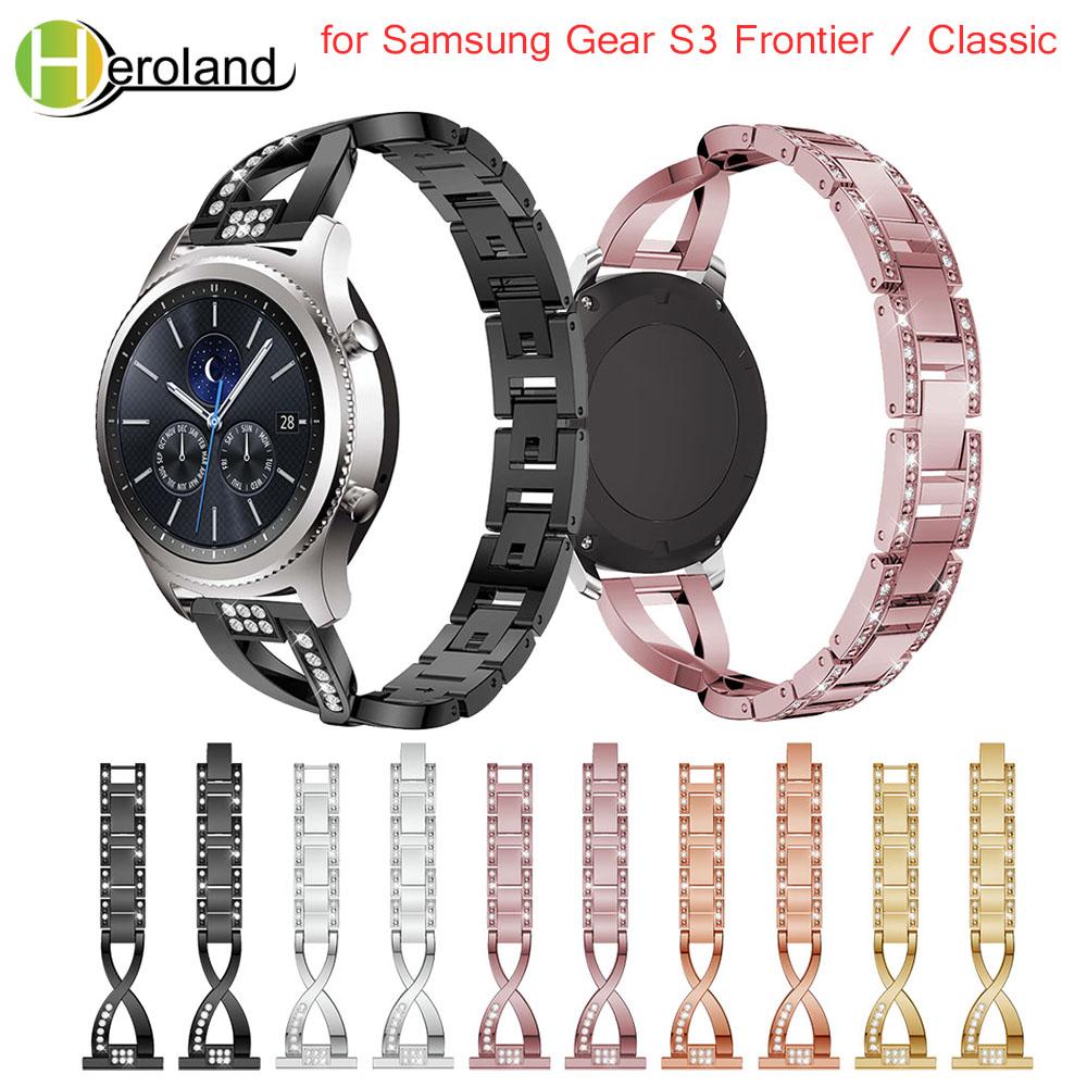 Bracelet Starp For Samsung Gear S3 WatchBand For Garmin Venu 3 2 Vivoactive4 Replacement smart wristband stainless steel Crystal