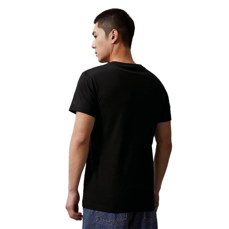 Calvin Klein Classic Letter Print Breathable Short Sleeve T-Shirt Unisex Tops Black J323261BEH