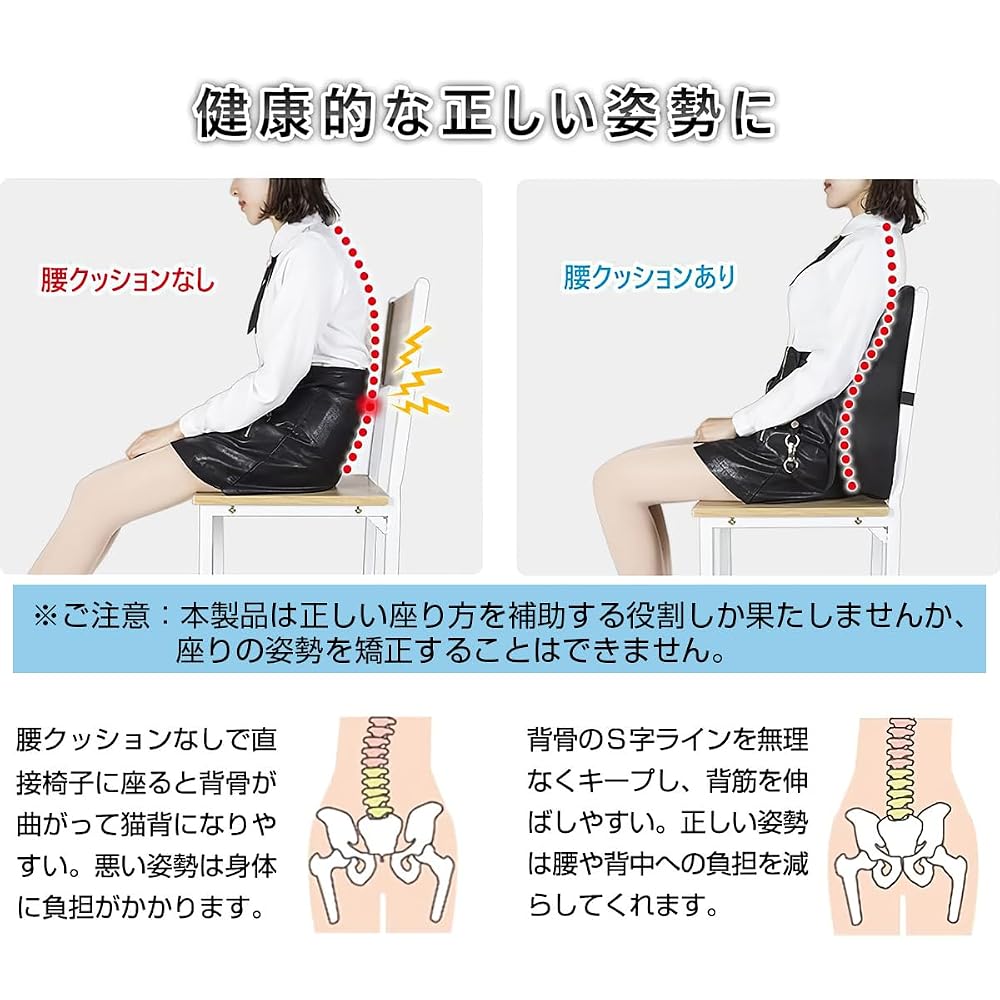 IKSTAR Lumbar Support Memory Foam Cushion, Back Pain Relief, Improved Acupressure Design, RoHS