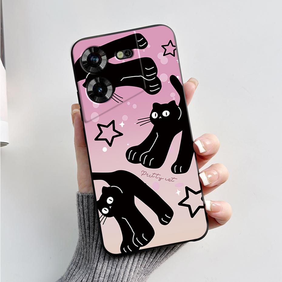 For Tecno Pova 5 Case LH7n Silicone Phone Case Stylish Pattern Slim Soft Black Funda Cover For Tecno Pova 5 4G 2023 Pova5 Capa