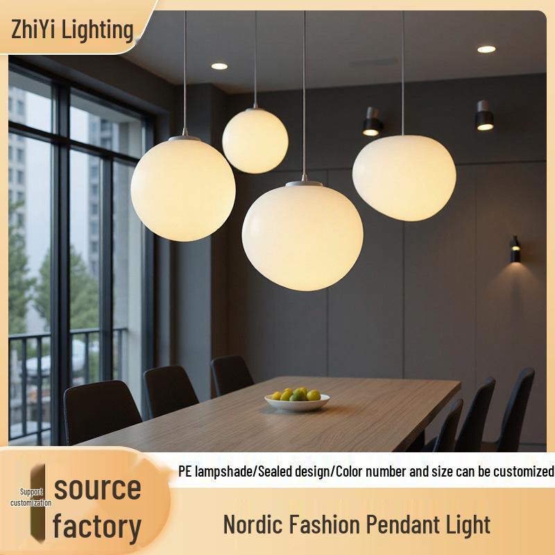 Milky White Round Pendant Lamp for Nail Salons, Cafes, Children's Clothing Stores, and Weddings