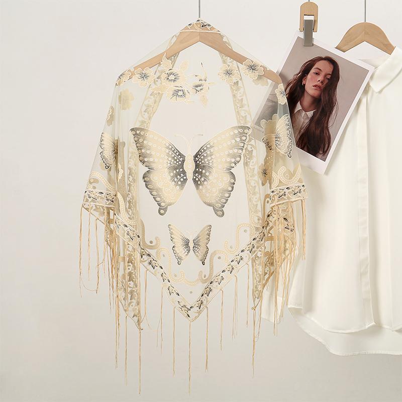 Women Hijab Wrap Shawl Flower Lace Scarves Lady Fashion Wedding Headscarves Female Spring Summer Photo Props Accessories